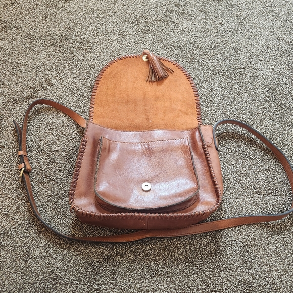 Patricia Nash Leather Braided Baratolli Saddle Crossbody Bag - Picture 5 of 11